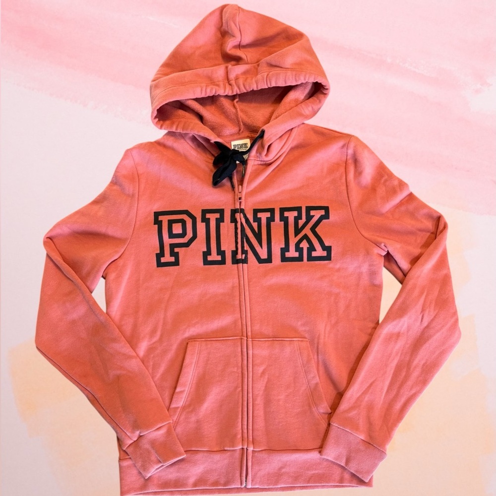 Victoria’s Secret PINK Everyday Lounge Full-Zip Hoodie - Dusty Coral Size Small